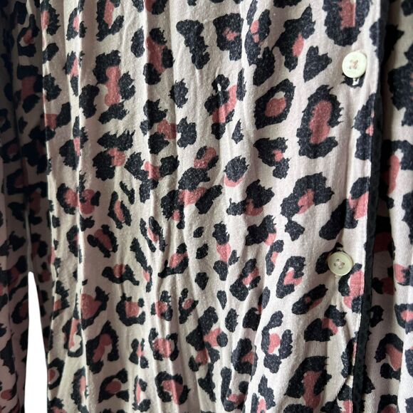 Victoria's Secret Heavenly Gown Pajama Shirt Dress Cheetah Print Button Up Sz M - Picture 5 of 12